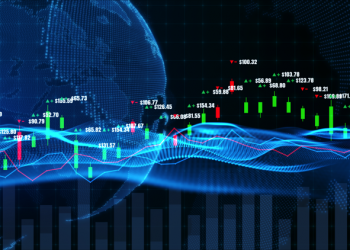 World map with graph in futuristic concept