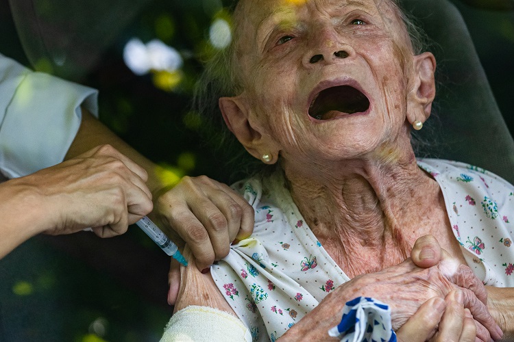 Senior Citizens Start Being Vaccinated Against the Coronavirus (COVID - 19)