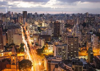 Sao Paolo city lights at dusk
