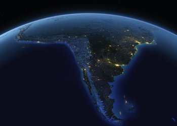 Earth at night South America