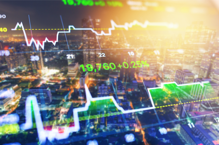 Investment theme stockmarket and finance business analysis stockmarket with digital tablet