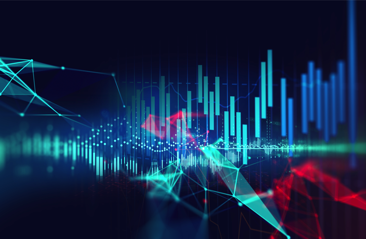 stock market investment graph on financial numbers abstract background.3d illustration