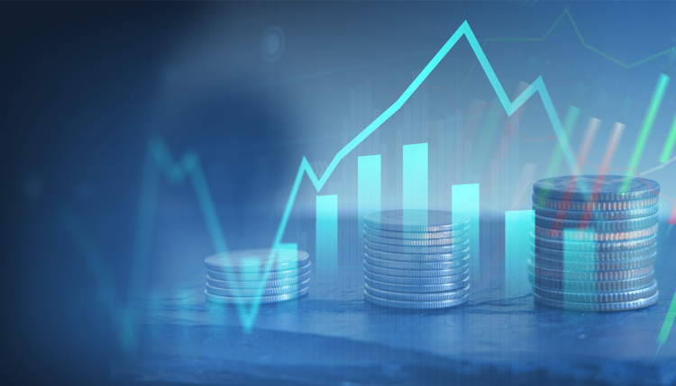 Business and financial digital graph. Stock market and trading background.