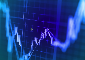Stock market graph and bar chart price display