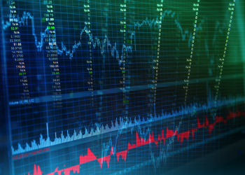 Candle stick graph chart of stock market investment trading