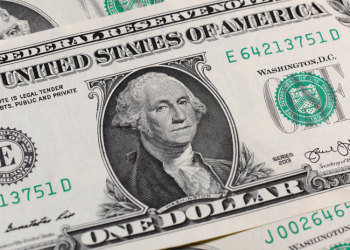 close up of $1 US dollar banknote