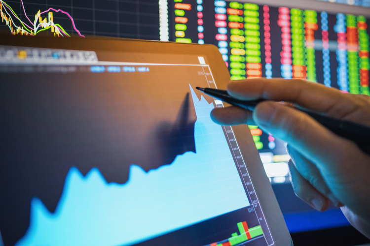 Businessman analysis stock chart in crisis covid-19 for investment in stockmarket and finance business planning selective stock for Stockmarket crash and Financial crisis