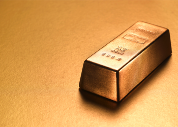 Gold ingot with gold copy space