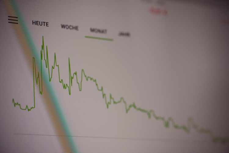 Stock trading chart. Made with analog vintage lens, Leica APO Macro Elmarit-R 2.8 100mm