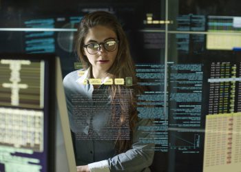 Monitors woman see thru data