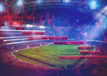 Crisis in the world of football due to the cancellation of sporting events. 3D rendering