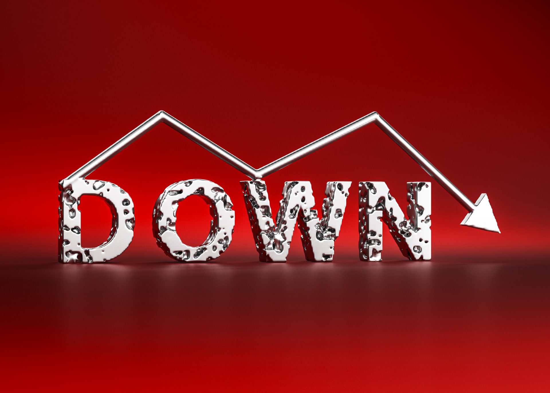 Down in metal with arrow