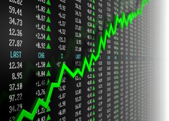 Stock market data with uptrend vector