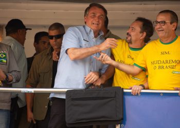 President of Brazil Jair Bolsonaro speaks to supporters during a demonstration on Brazil's Independence Day on September 07, 2021 in Sao Paulo, Brazil. (Photo by Amauri Nehn/NurPhoto via Getty Images)