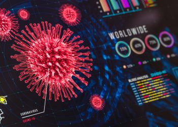 COVID-19 Coronavirus Charts and Graphs On Digital Display