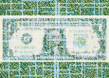 Banknotes made of binary code