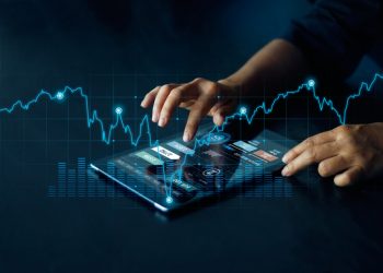 Businessman using tablet online banking, exchange currency and payment, Digital marketing, Finance and banking networking, Investment of growth on currency rate, Online shopping