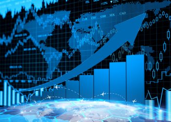 Financial charts abstract business graph and exchange rates 3d background