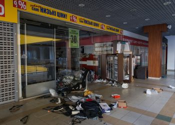 Russian shelling destroyed buildings in Kharkiv